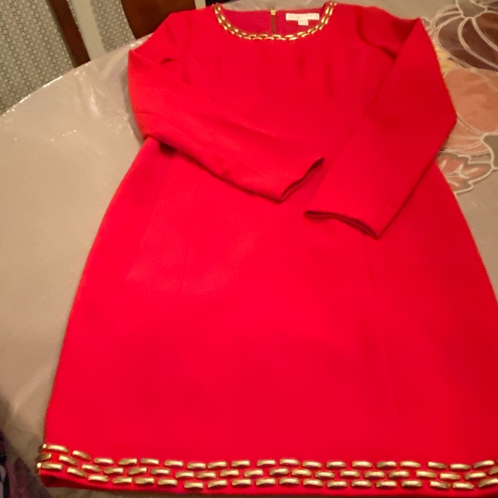 Beautiful Red dress with gold trim